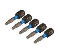 Draper Expert Tx-Star Impact Screwdriver Bits, T10 X 25mm, 1/4" Hex (Pack Of 5) 05491