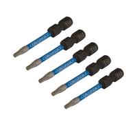 Draper Expert Tx-Star Impact Screwdriver Bits, T10 X 50mm, 1/4" Hex (Pack Of 5) 05649