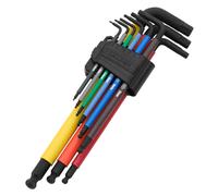 Draper Extra Long Arm Hex Key Set 9 Piece Metric Coloured Coded In A Case 07109