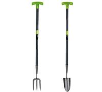 Draper Extra Long Handle Hand 't' Trowel And Fork Hardened And Tempered Steel
