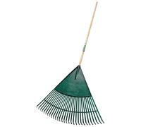 Draper Extra Wide Plastic Leaf Rake With Varnished Natural Wood Handle 800mm x2