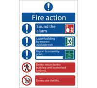 Draper Fire Action Procedure' Mandatory Sign, 200 x 300mm, Design 2