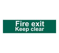 Draper Fire Exit Keep Clear' Safety Sign, 200 x 50mm