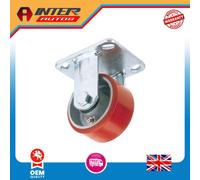 Draper Fixed Plate Fixing Heavy Duty Polyurethane Wheel, 100mm Diameter, S.W.L.
