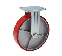 Draper Fixed Plate Fixing Heavy Duty Polyurethane Wheel 200Mm Diameter S.w.l. 500Kg 65534