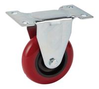 Draper Fixed Plate Fixing Polyurethane Wheel 75Mm Diameter S.w.l. 100Kg 65517