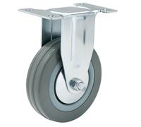 Draper Fixed Plate Fixing Rubber Castor 100Mm Diameter S.w.l. 80Kg 65482