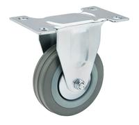 Draper Fixed Plate Fixing Rubber Castor 75Mm Diameter S.w.l. 70Kg 65477