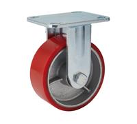 Draper Fixed Plate Heavy Duty Polyurethane Wheel 125mm Dia S.W.L 300kg 65528