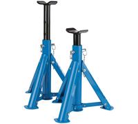 Draper Folding Axle Stands With Hardened Steel Pin 2 Tonne Pair Blue/Black