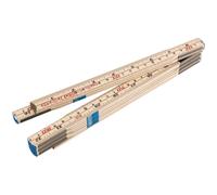 Draper 2m Wood Folding Ruler | 78 inches Foldable Measuring Tool | Solid Metal Hinges | Double - Sided cm/mm & inches Black Graduations |20703