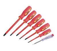 Draper Fully Insulated Screwdriver Tool Set With Mains Tester S2 Steel 7 Pieces