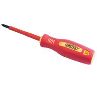 DRAPER Fully Insulated Soft Grip Cross Slot Screwdriver, No.1 x 80mm (Sold Loose