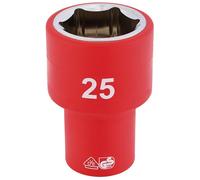 Draper Fully Insulated Vde Socket, 1/2" Sq. Dr., 25mm 31961