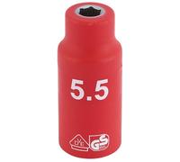 Draper 31237 1/4-Inch Square Drive Metric VDE Socket, 5.5 mm