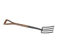 Draper Garden Border Fork With Ash Handle, Carbon Steel Long Handled Heavy Duty Gardening Tool