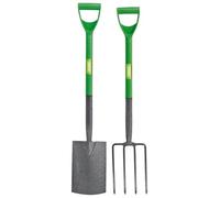 Draper Garden Tools Set - 2 Piece |Carbon Steel Garden Fork and Spade |Gardening Hand Tools Set |"Y-dee" Handle | 16566