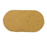 Draper Gold Sanding Discs With Hook & Loop 125mm 240 Grit 10 Pieces Heavy Duty