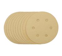 Draper Gold Sanding Discs With Hook & Loop 150mm 120 Grit 10 Pieces Heavy Duty