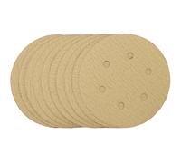 Draper Gold Sanding Discs with Hook & Loop, 150mm, 180 Grit (Pack of 10)