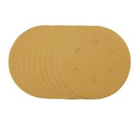 Draper Gold Sanding Discs With Hook & Loop 150mm 320 Grit 10 Pieces Heavy Duty