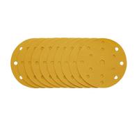 Draper Gold Sanding Discs With Hook & Loop, 150mm, 400 Grit, 15 Dust Extraction Holes (Pack Of 10) 08478