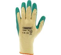 Draper Heavy Duty Latex Coated Work Gloves Green L