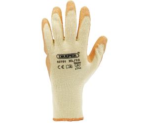 Draper Heavy Duty Latex Coated Work Gloves, Extra Large, Orange (Pack of 10)