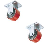 Draper 65525 Fixed Plate Fixing Heavy Duty Polyurethane Wheel 100Mm Diameter S.w.l. 250Kg each