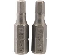 Draper 63982 Hexagonal Insert Bit 4Mm 1/4in Hex 25Mm Long (Pack Of 2) per pack