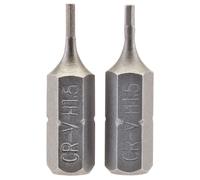 Draper Hexagonal Screwdriver Insert Bit 1.5mm 1/4" Hex 25mm Long 2 Pieces Grey