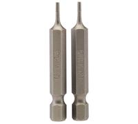 Draper Hexagonal Screwdriver Insert Bit 1.5mm 1/4" Hex 50mm Long 2 Pieces Grey