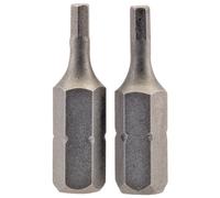 Draper Hexagonal Screwdriver Insert Bit 2.5mm 1/4" Hex 25mm Long 2 Pieces Grey