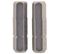 Draper Hexagonal Screwdriver Insert Bit 6mm 1/4" Hex 25mm Long 2 Pieces Grey