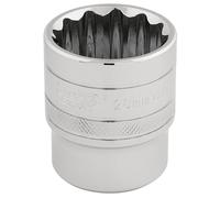 Draper HI-TORQ 1/2"D 28mm 12 Point Chrome Socket Standard Length 33518