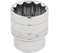 Draper HI-TORQ 1/2"D 30mm 12 Point Chrome Socket Standard Length 33586