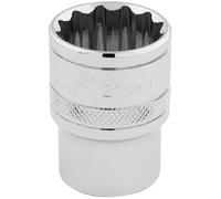 Draper Hi-Torq 12 Point Socket, 1/2" Sq. Dr., 21mm 33290