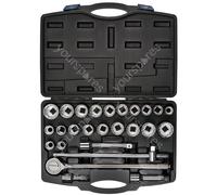 Draper HI-TORQ® Combined MM/AF Socket Set, 3/4" Sq. Dr., Black (26 Piece)