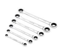 Draper HI-TORQ Metric Double Ratchet Ring Spanner Set 6 Piece 12-point 27741