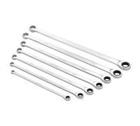 Draper Hi-Torq Metric Extra Long Ratchet Spanner Set 7Pc 8-19mm Chrome Vanadium