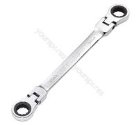 Draper HI-TORQ® Metric Flexible Head Double Ring Ratchet Spanner, 14 x 15mm