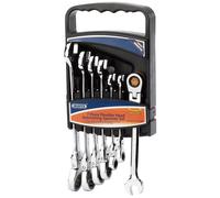Draper HI-TORQ Metric Flexible Head Ratcheting Combination Spanner Set 7 Pieces