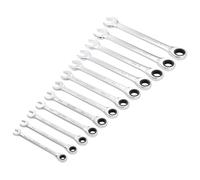 Draper Ratchet Combination Spanner Set 27689 HI-TORQ Metric 12-Piece Silver