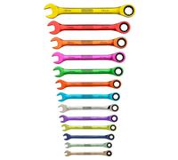 Draper HI-TORQ Metric Ratchet Combination Spanner Set 13pc Colour Coded 07142
