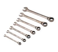 Draper HI-TORQ Metric Ratcheting Combination Spanner Set Black 7 Piece 51178