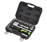 Draper HI-TORQ Metric Socket Set 1/2"D 27 Piece Standard Length 6 Point 24234
