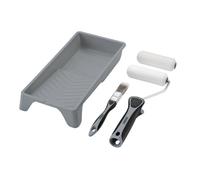 Draper 20797 High-Density Foam Paint Roller and Brush Set with Soft Grip, 5pcs Includes 4" Roller Sleeves, Frame, Tray and 20mm Paint Brush