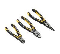Draper High Leverage Plier Set Yellow 3 Pc Side Cut Long Nose Combination 28038
