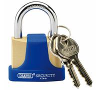Draper HIGH SEC. S/BRASS PADLOCK 42MM 64165 Solid Brass Padlocks