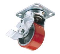 Draper IND.PU CAST.PLATE/BK-125MM DIA 65527 Heavy Duty Polyurethane Wheeled